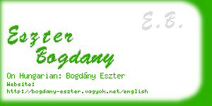 eszter bogdany business card