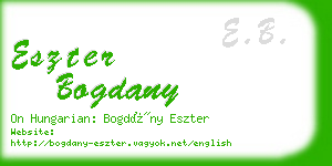 eszter bogdany business card